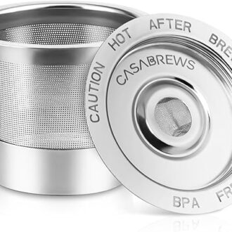 CASABREWS CASKF01 Reusable K Cups Coffee Pods | Universal Stainless Steel Refillable Coffee Filters | Compatible with Keurig 1.0 Coffee Machines | Eco-Friendly & BPA-Free